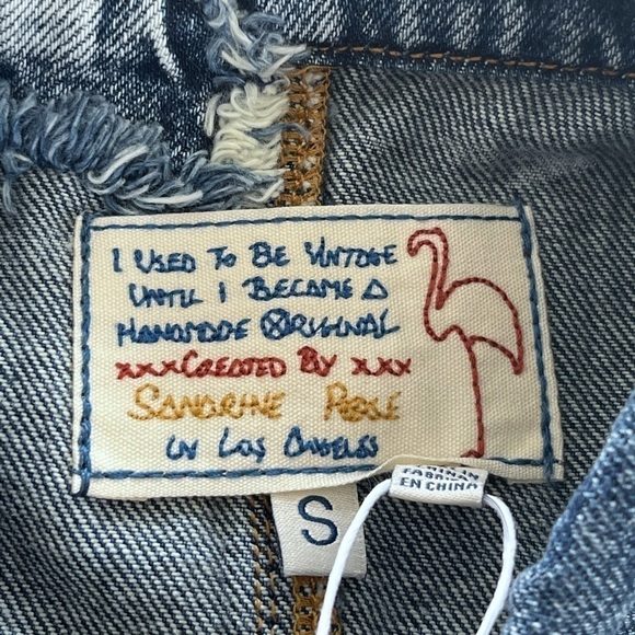Sandrine Rose x Free People Woman's Sz S Patchwork Vintage Style Jean Jacket NWT - Picture 5 of 10